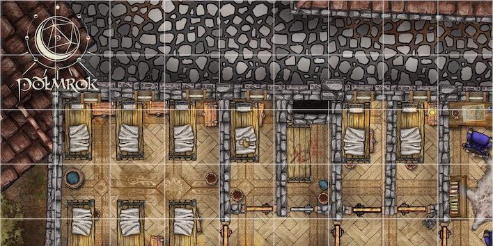 Plan lokacji: katedra i opactwo Jedynego boga w Gradzie. Rzut piętra.