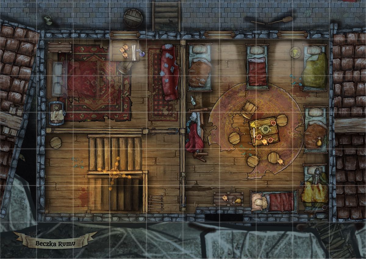 Tawerna Beczka Rumu, piętro, nabrzeże portowe Porto Mare