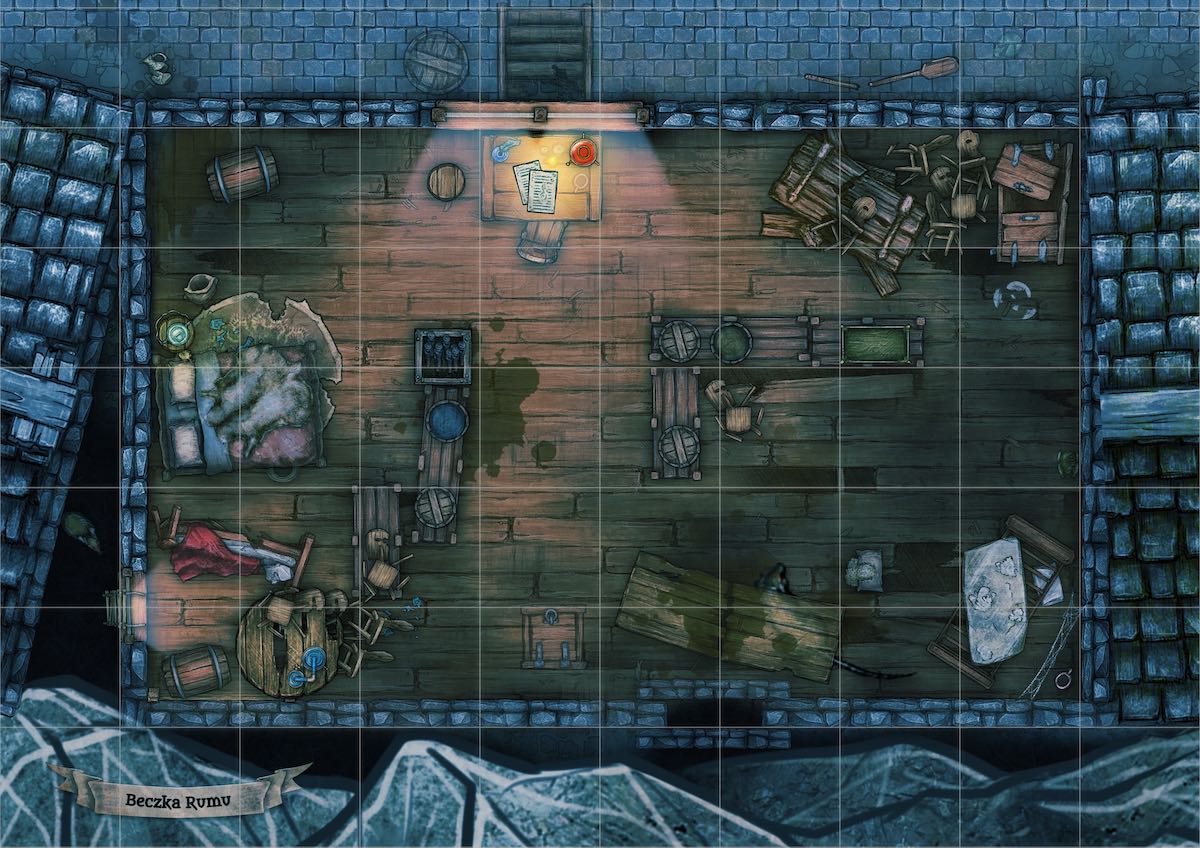 Tawerna Beczka Rumu, poddasze, nabrzeże portowe Porto Mare