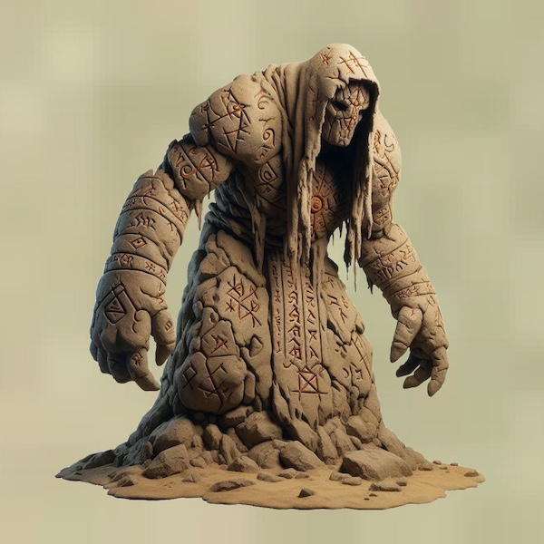Golem piaskowy, istota magiczna.